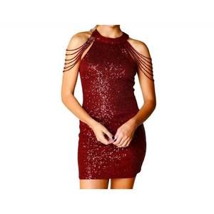 NEW BESTTO bodycon holiday dress in burgundy
